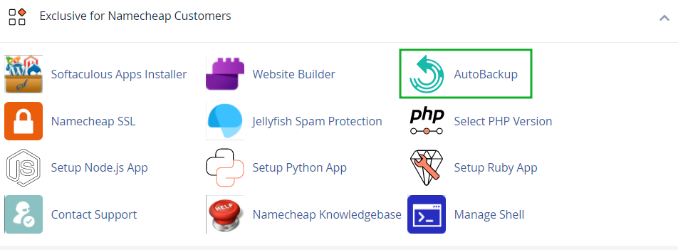 Namecheap AutoBackup
