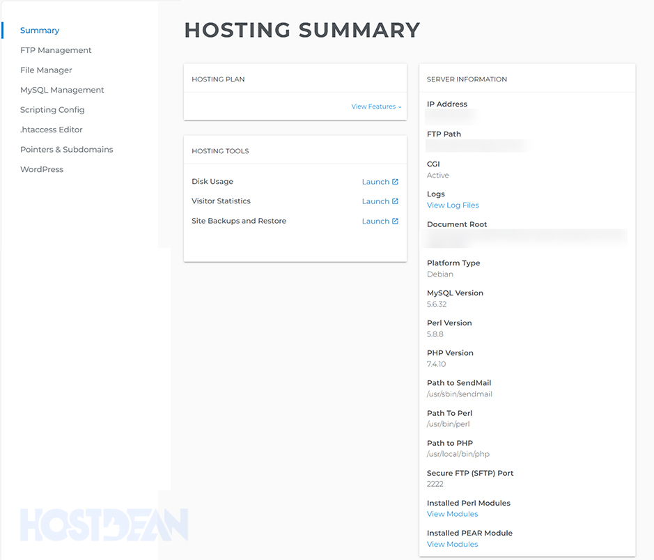 Network Solutions hosting dashboard