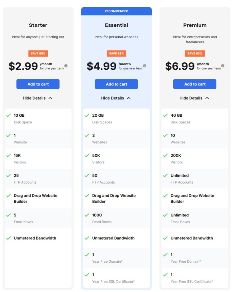 Network Solutions hosting plans